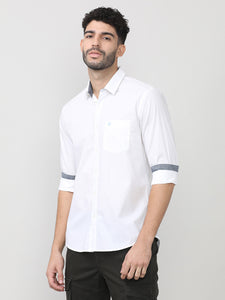 White Poplin Shirt With Pocket