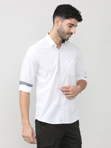 White Poplin Shirt With Pocket