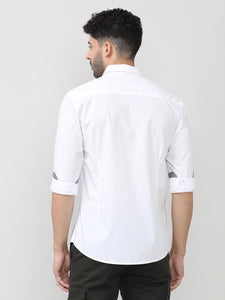 White Poplin Shirt With Pocket