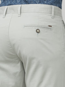 Stone Grey Fine Twill Lycra Slim Fit Cotton Trouser
