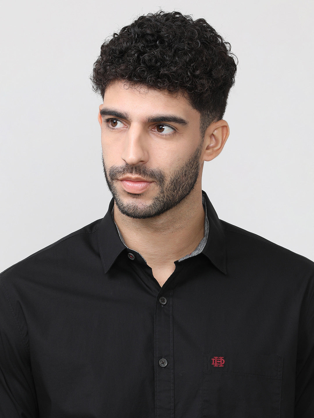 Black Poplin Shirt Without Pocket