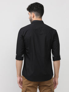 Black Poplin Shirt Without Pocket