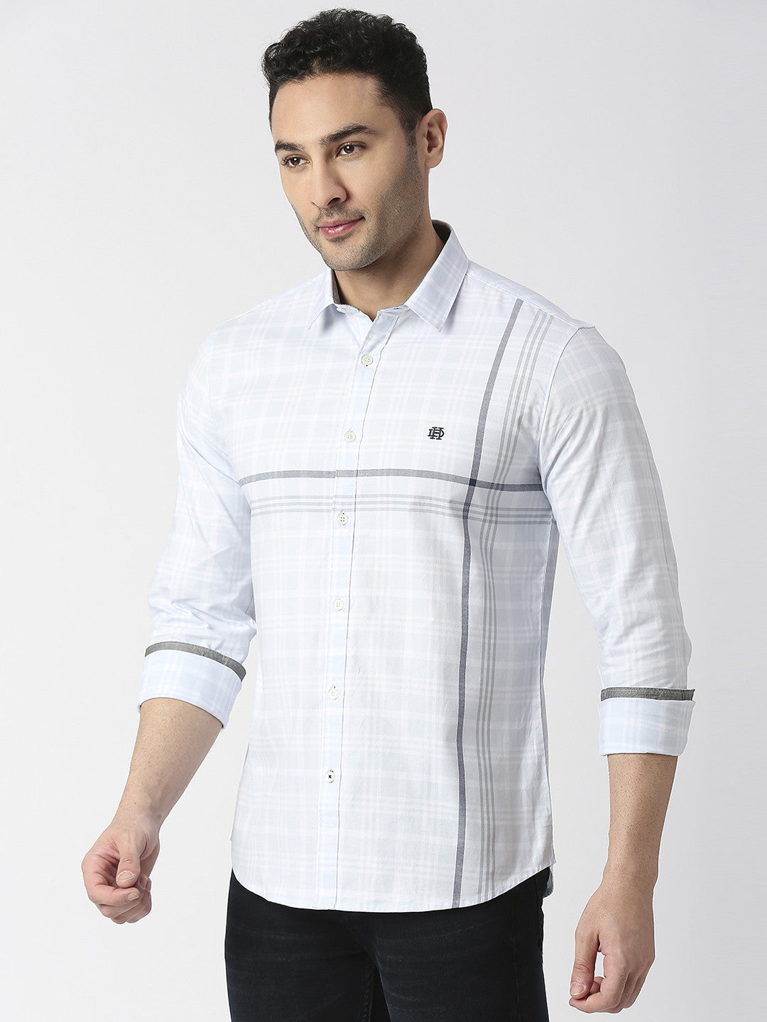 Sky Blue Oxford Checked Shirt