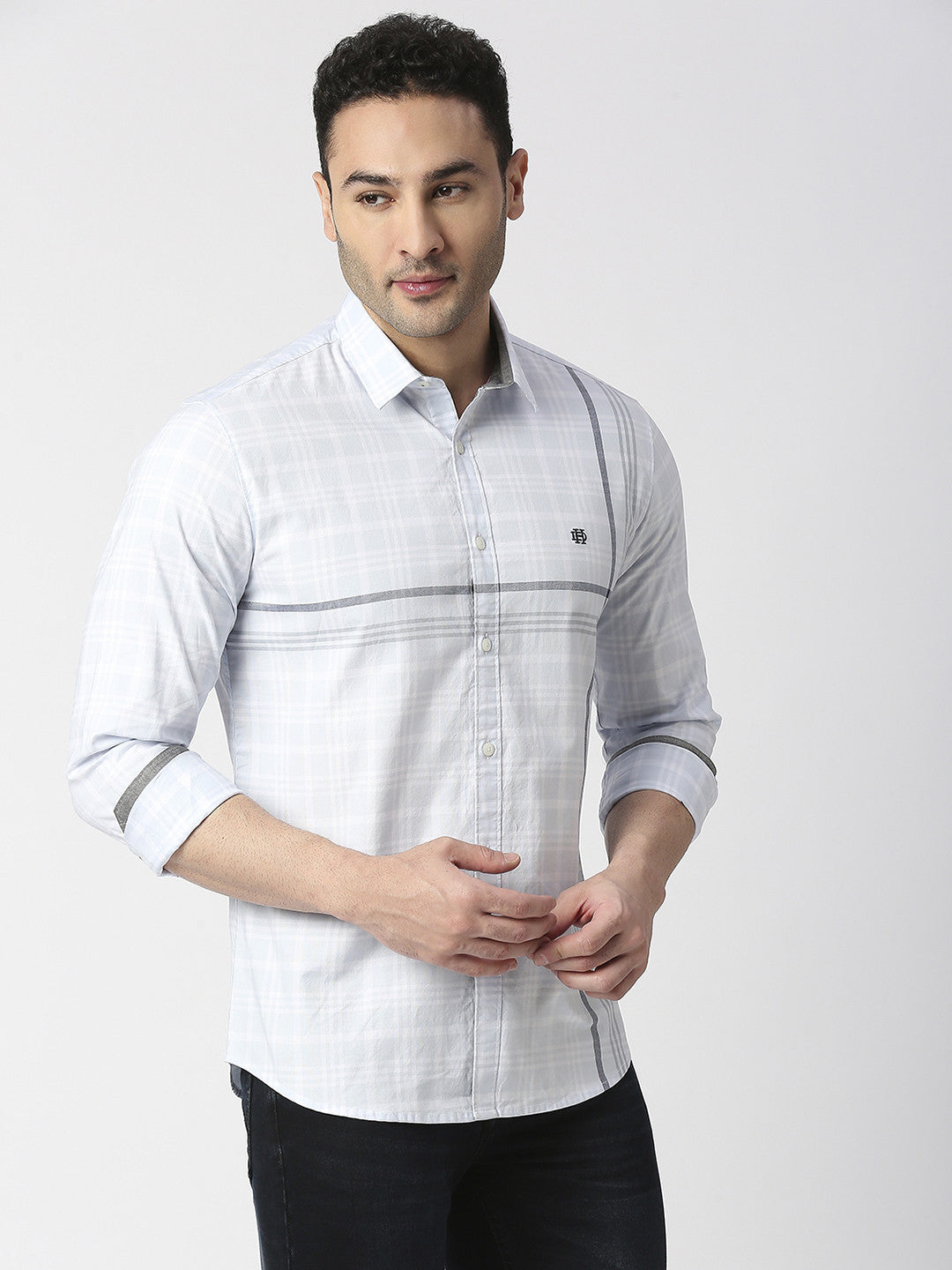 Sky Blue Oxford Checked Shirt