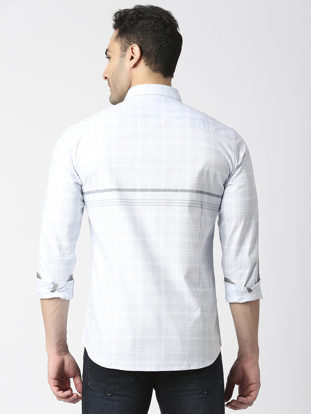Sky Blue Oxford Checked Shirt