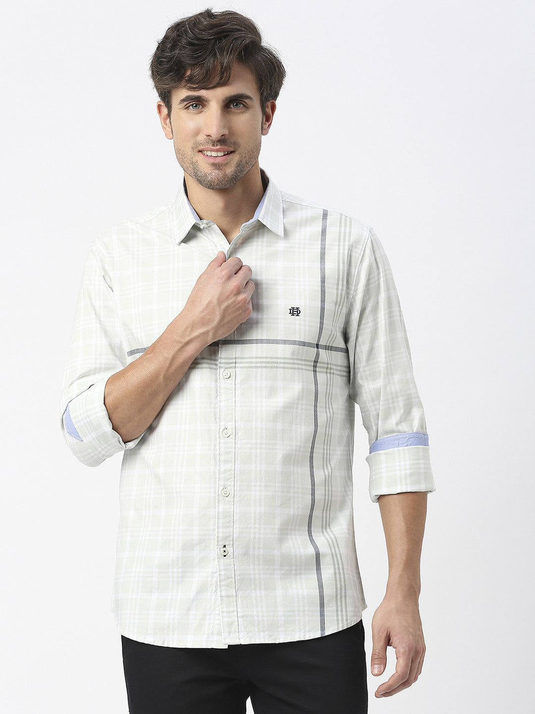 Pistachio Green Oxford Checked Shirt