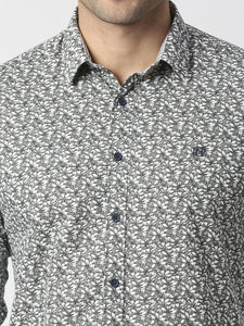 Grey Premium Cotton Printed Shirt