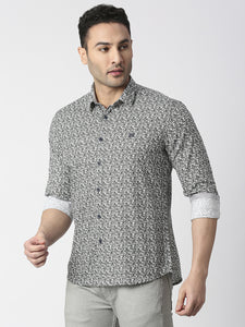 Grey Premium Cotton Printed Shirt