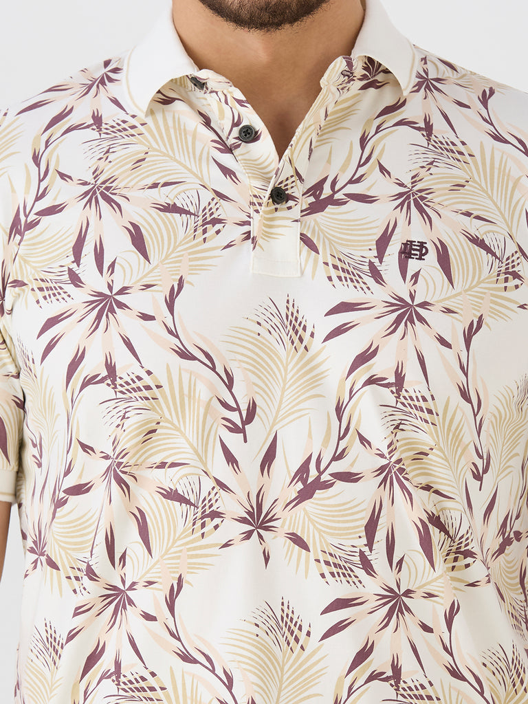 Wine Jersey Lycra AOP Polo