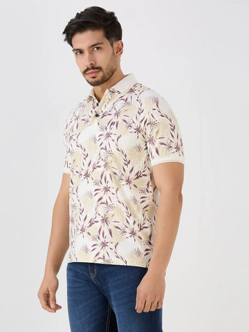 Wine Jersey Lycra AOP Polo