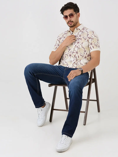 Wine Jersey Lycra AOP Polo