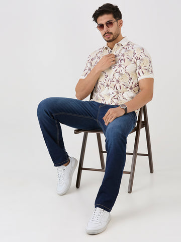 Wine Jersey Lycra AOP Polo