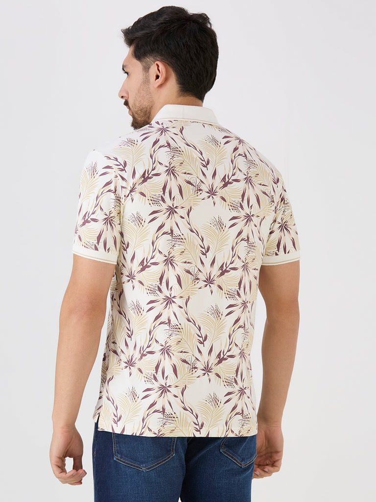 Wine Jersey Lycra AOP Polo