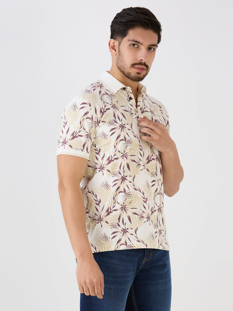 Wine Jersey Lycra AOP Polo