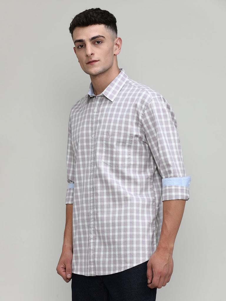 Dry Berry Slim Fit Premuim Cotton Checks Shirt With Regular Pocket