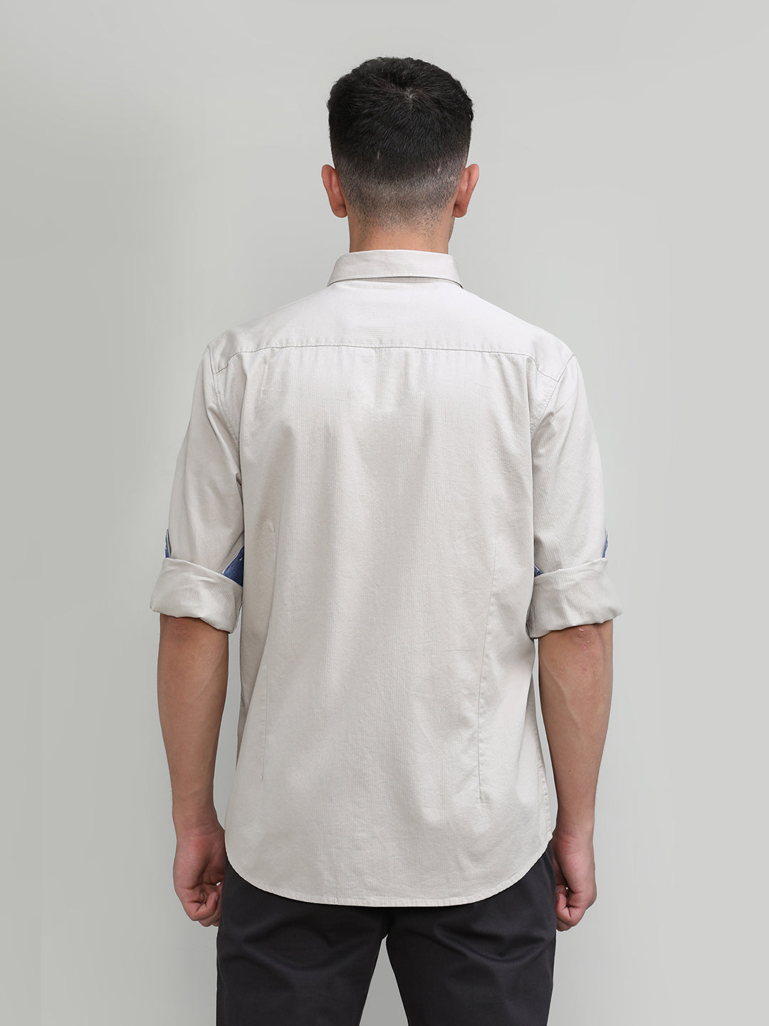 Oat Slim Fit Premuim Cotton Solid Shirt With Regular Collar