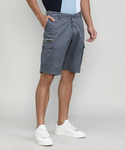 Gun Metal Shade Cotton Shorts