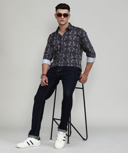 Exclusive Purple Collection Wine Slim Fit Printed Premium Cotton Shirt
