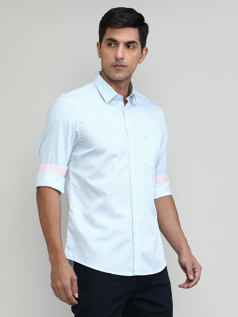 Sky Slim Fit Premium Cotton Printed Shirt With Pocket