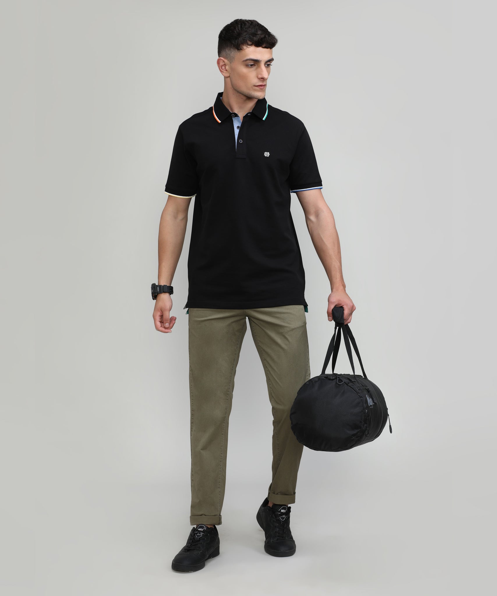 British Khaki Cotton Trousers Slim Tapered Fit