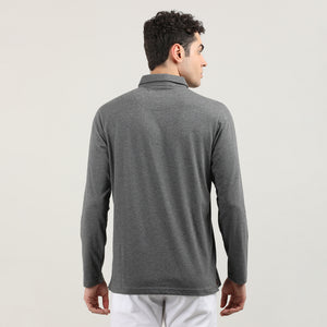 MELANGE ANTHRA-FULL SLEEVES-POLO-TSHIRT-AW24
