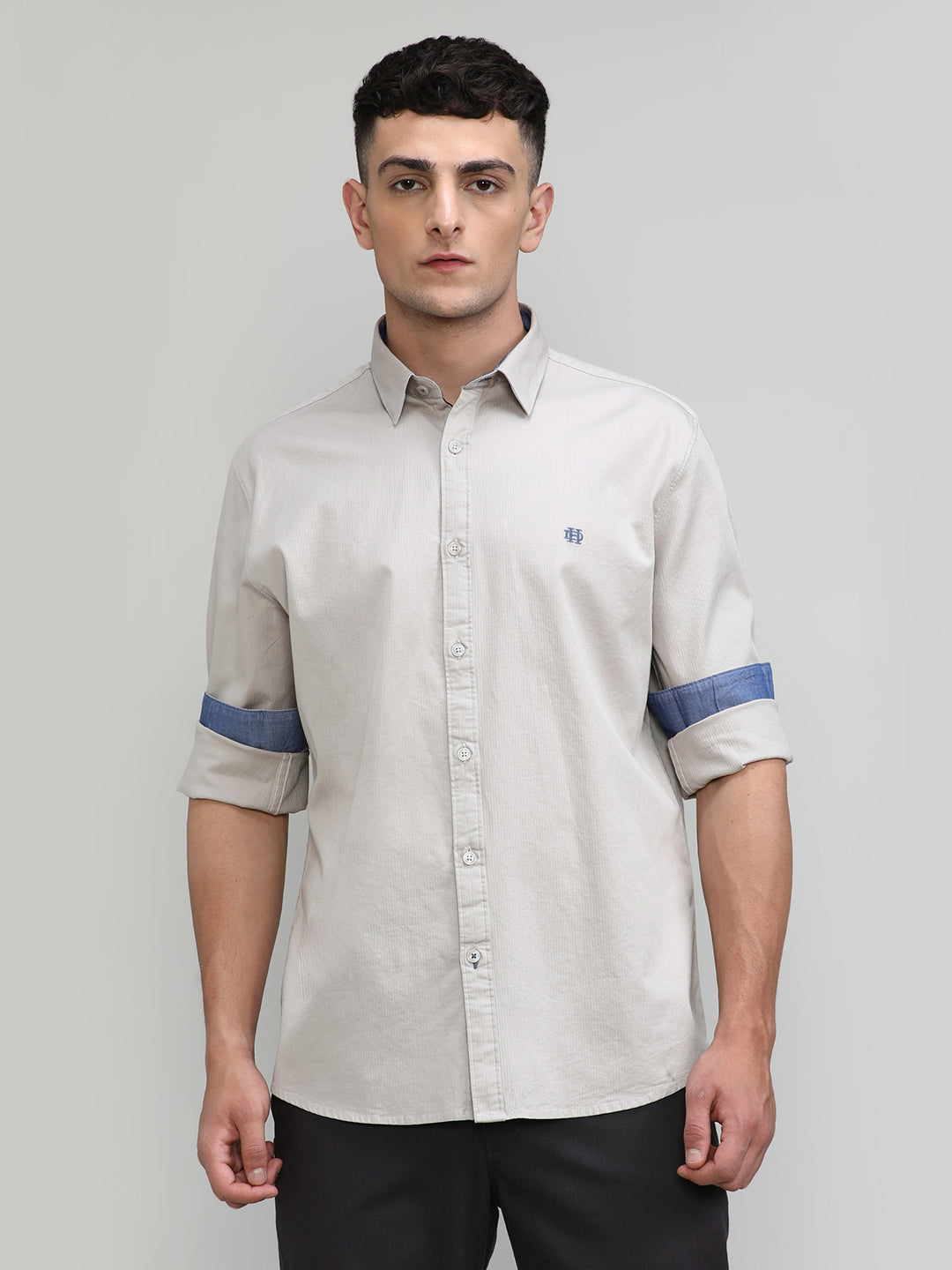 Oat Slim Fit Premuim Cotton Solid Shirt With Regular Collar