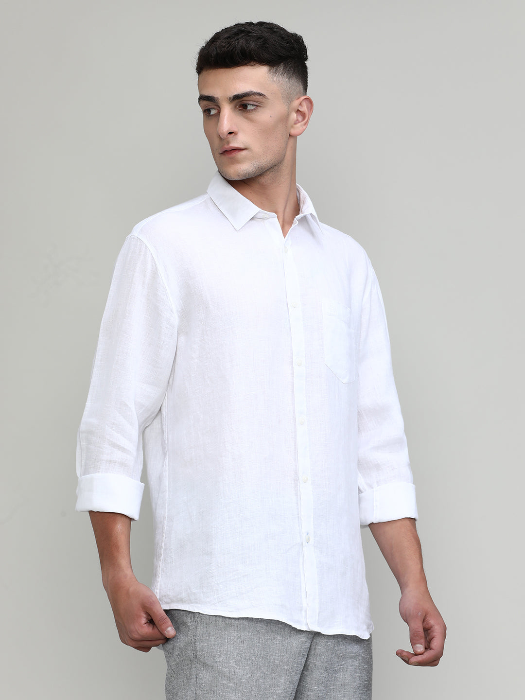 Sky Slim Fit Premium Linen Solid Shirt-SS25
