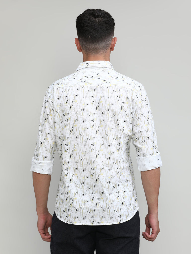 Lemon Slim Fit Premium Cotton Printed Shirt With Pocket