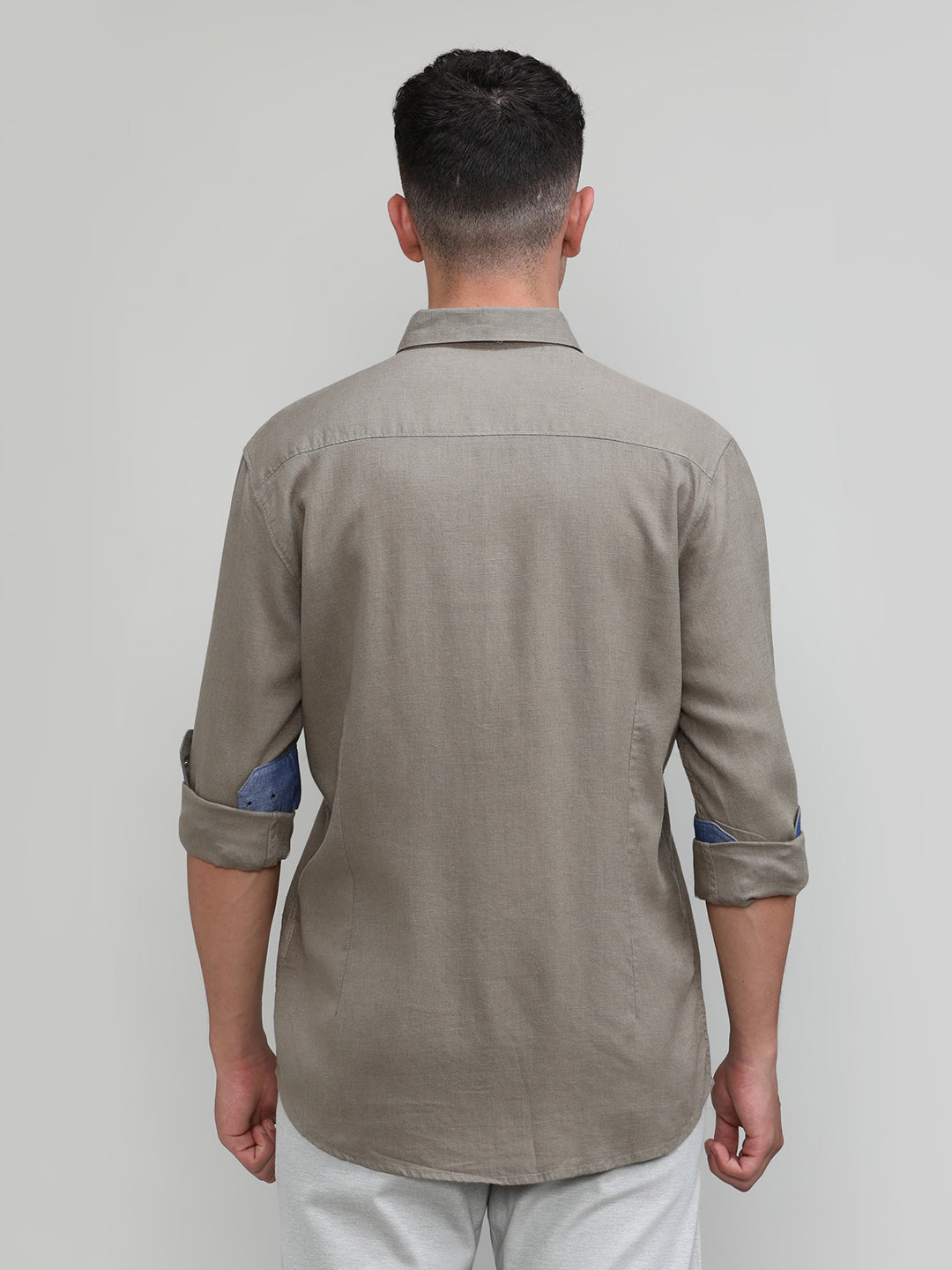 Muddy Shade Slim Fit Premium Cotton Lycra Solid Shirt With Pocket-SS25