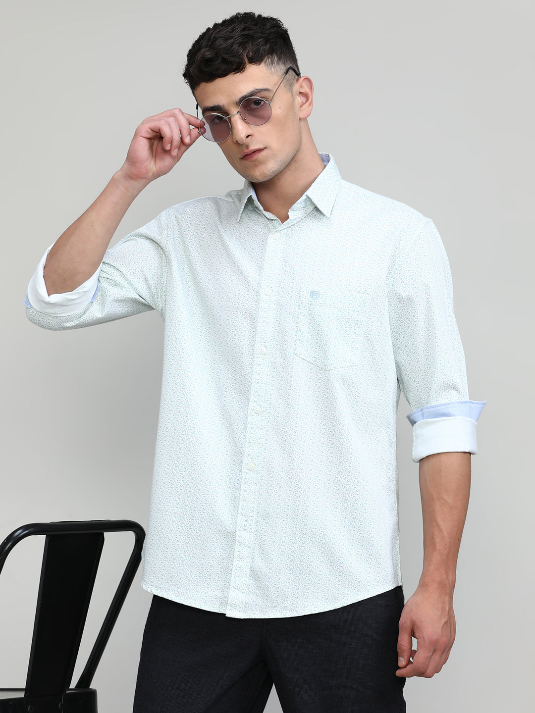 Fern Slim Fit Premium Cotton Printed Shirt -SS25