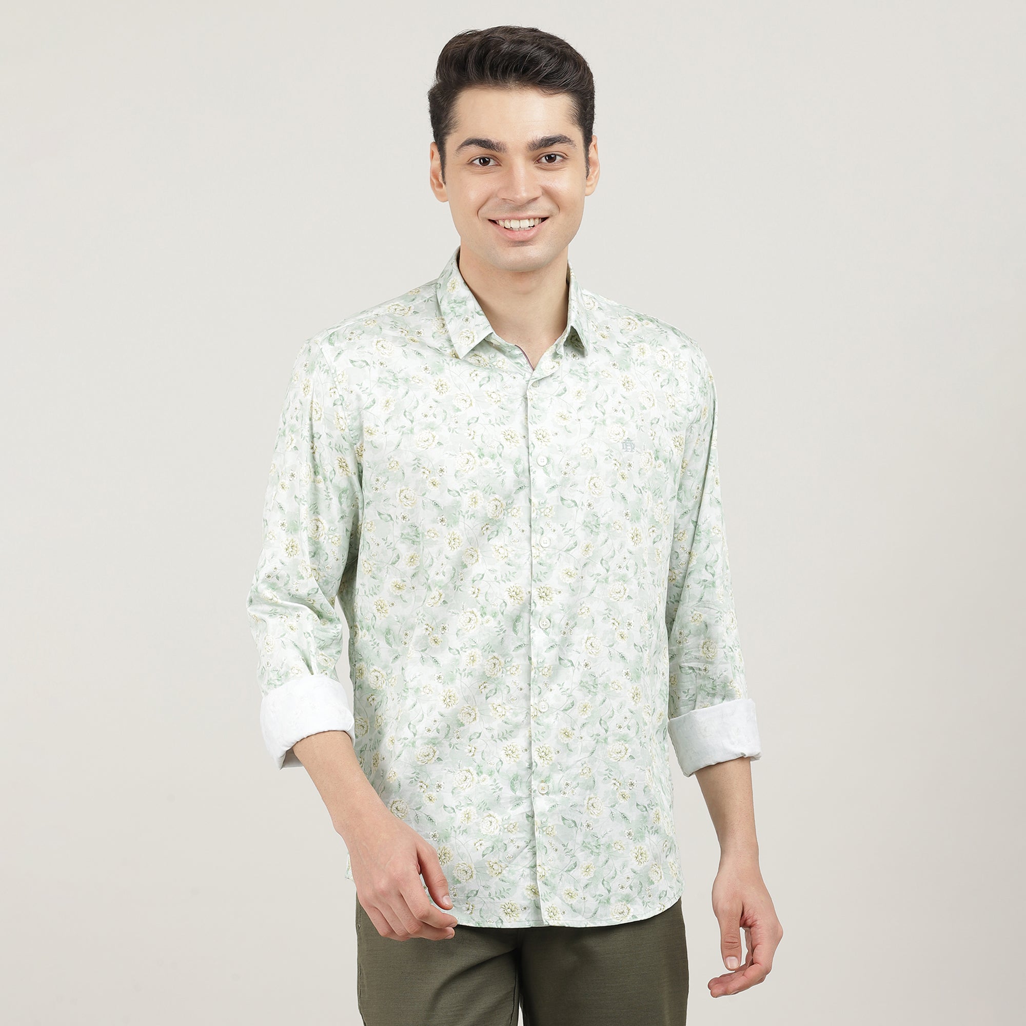 LAKE OLIVE, FULL SLEEVES SHIRT, PRINT-AW24