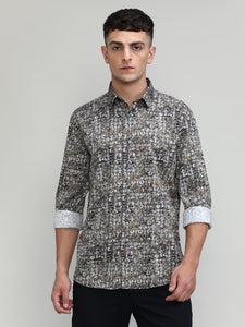 Exclusive Purple Collection Gold Slim Fit Printed Premium Cotton Shirt