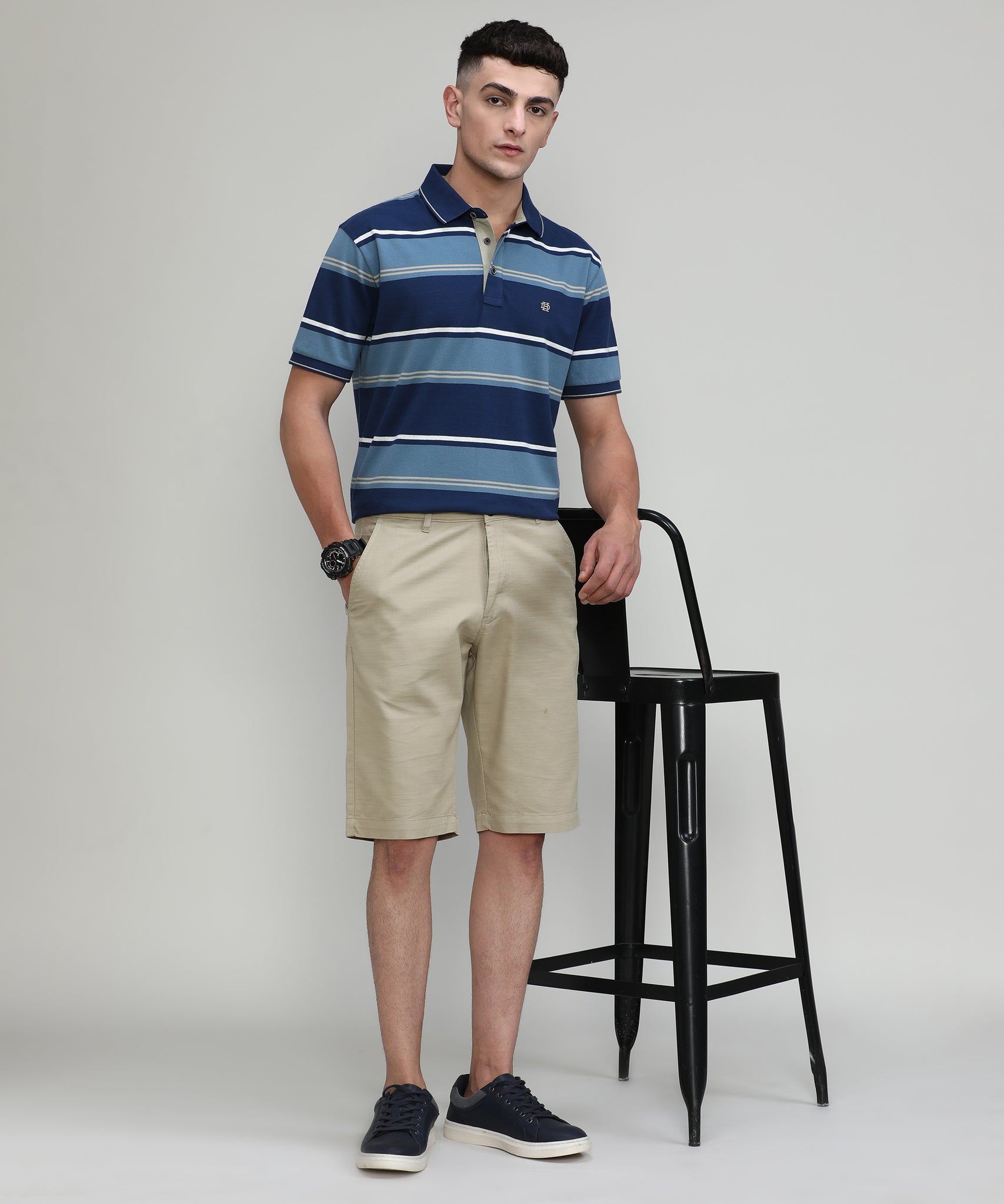 Khaki Shade Cotton Shorts
