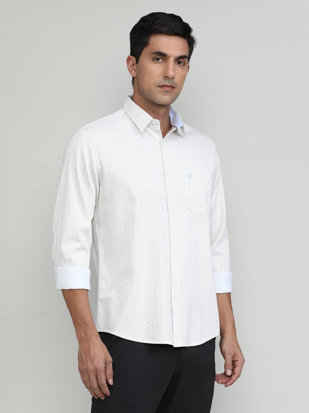 Fawn Slim Fit Premium Cotton Printed Shirt -SS25