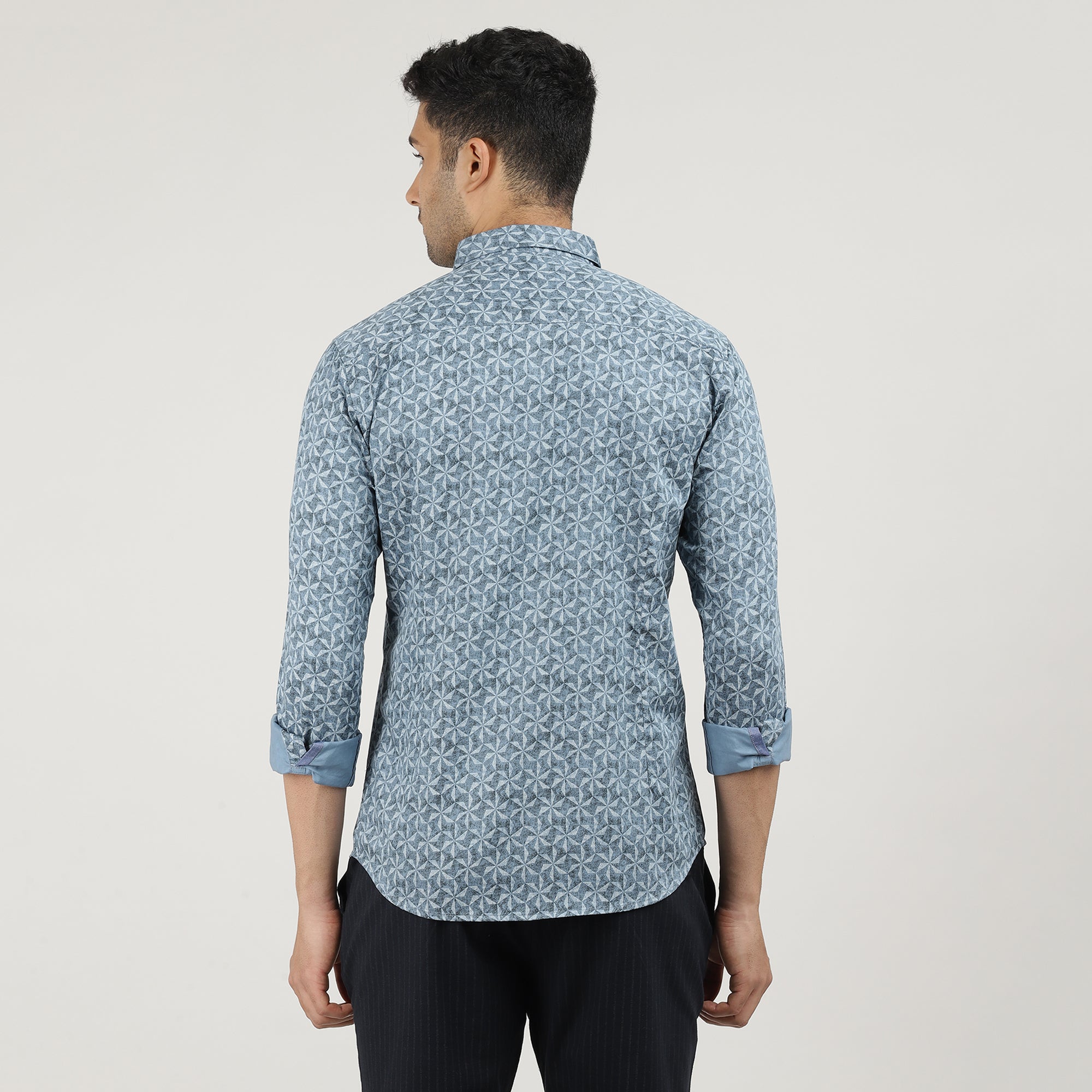 Sky Poplin Printed Shirt