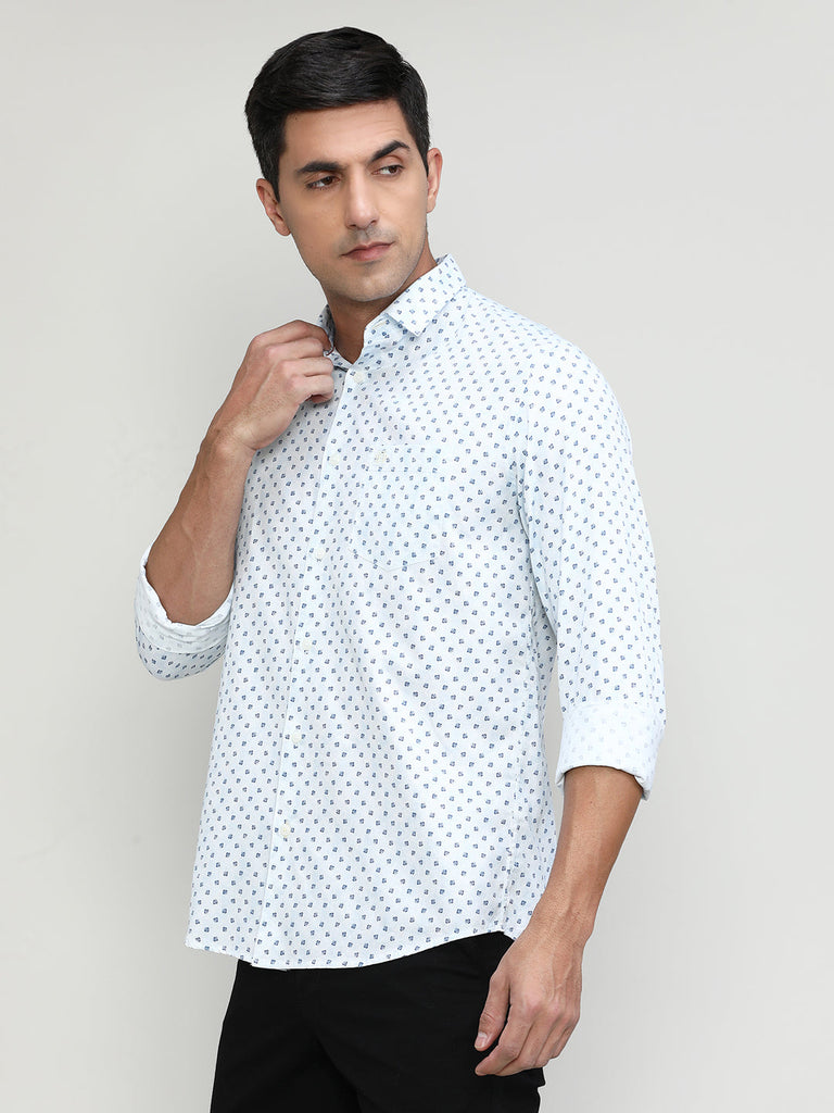 Sky Slim Fit Premium Cotton Printed Shirt