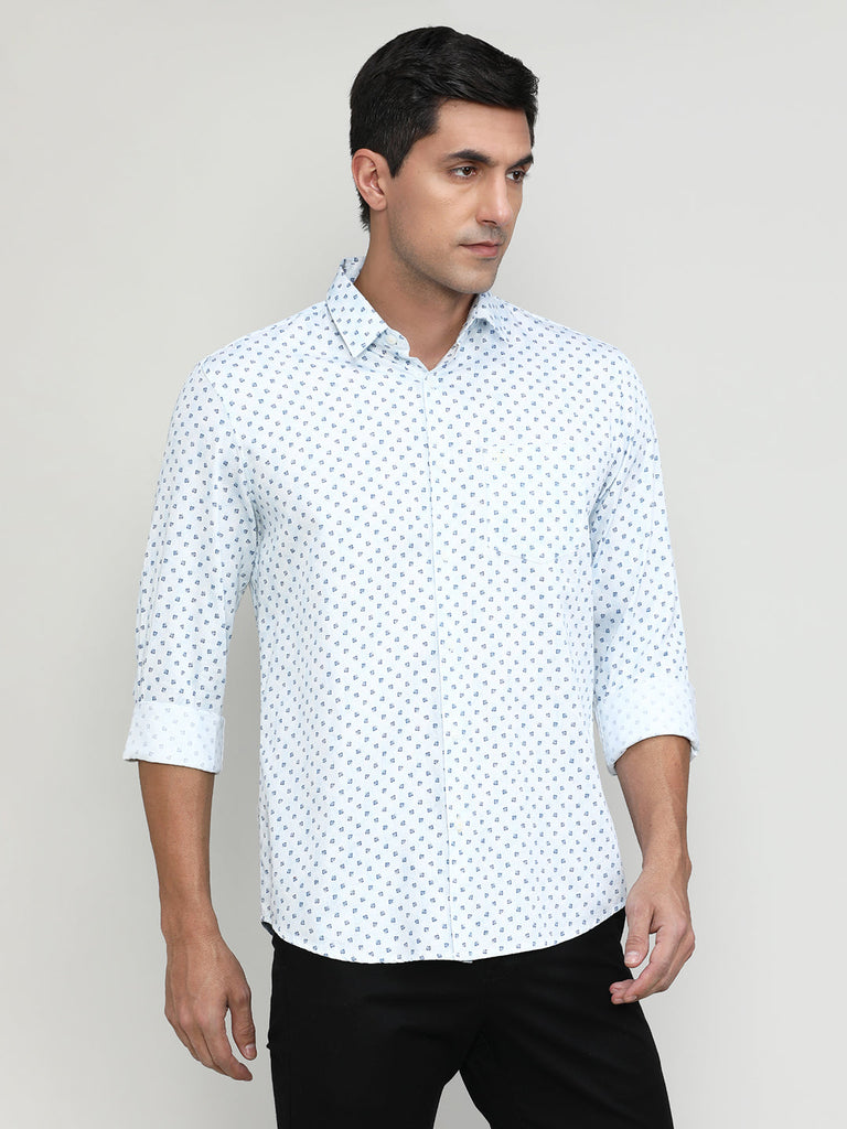 Sky Slim Fit Premium Cotton Printed Shirt