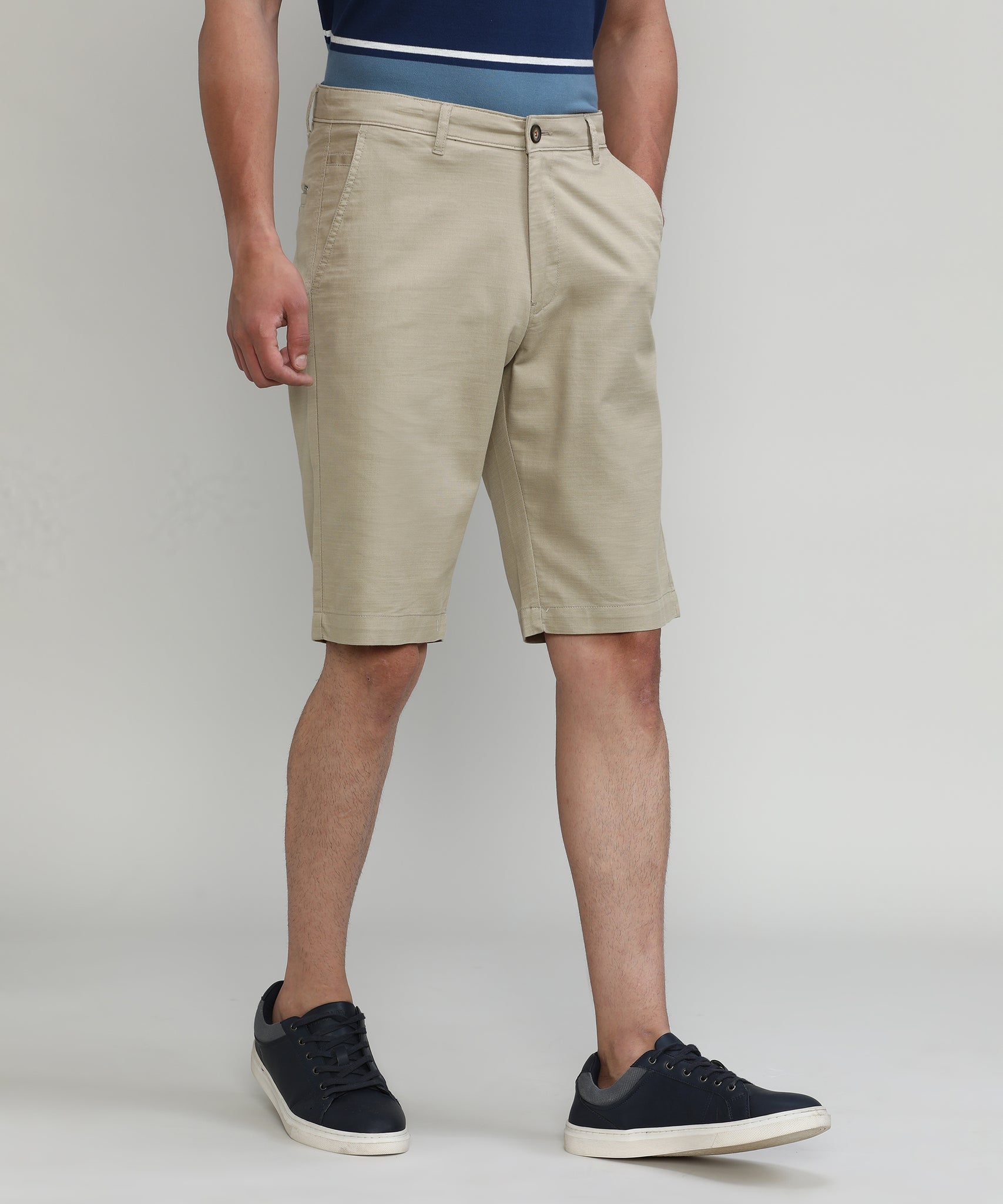 Khaki Shade Cotton Shorts