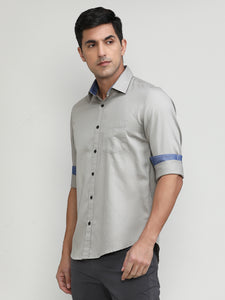 Sand Stone Slim Fit Premium Cotton Lycra Solid Shirt With Pocket-SS25