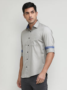 Sand Stone Slim Fit Premium Cotton Lycra Solid Shirt With Pocket