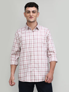 Exclusive Purple Collection Fig Shade Slim Fit Premium Cotton Checks Shirt
