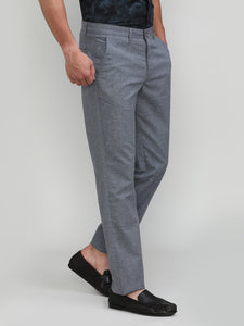 Sterling Grey Shade Cotton Trousers Slim Tapered Fit
