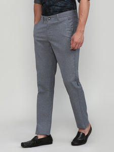 Sterling Grey Shade Cotton Trousers Slim Tapered Fit
