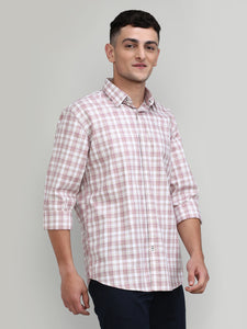 Exclusive Purple Collection Fig Shade Slim Fit Premium Cotton Checks Shirt