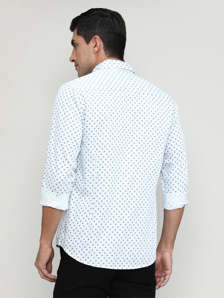 Sky Slim Fit Premium Cotton Printed Shirt