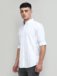 Snow Slim Fit Premium Cotton Lycra Stripe Shirt -SS25
