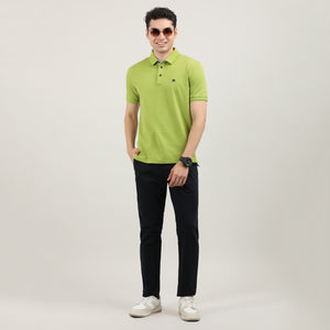 Neon Green Pique Polo T-shirt