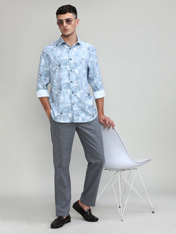 Sky Slim Fit Premium Cotton Printed Shirt