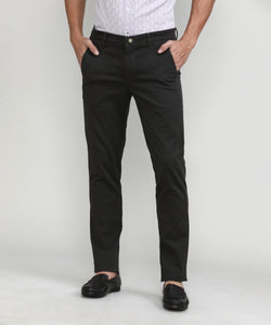 Dark Olive Shade Cotton Trousers Slim Tapered Fit