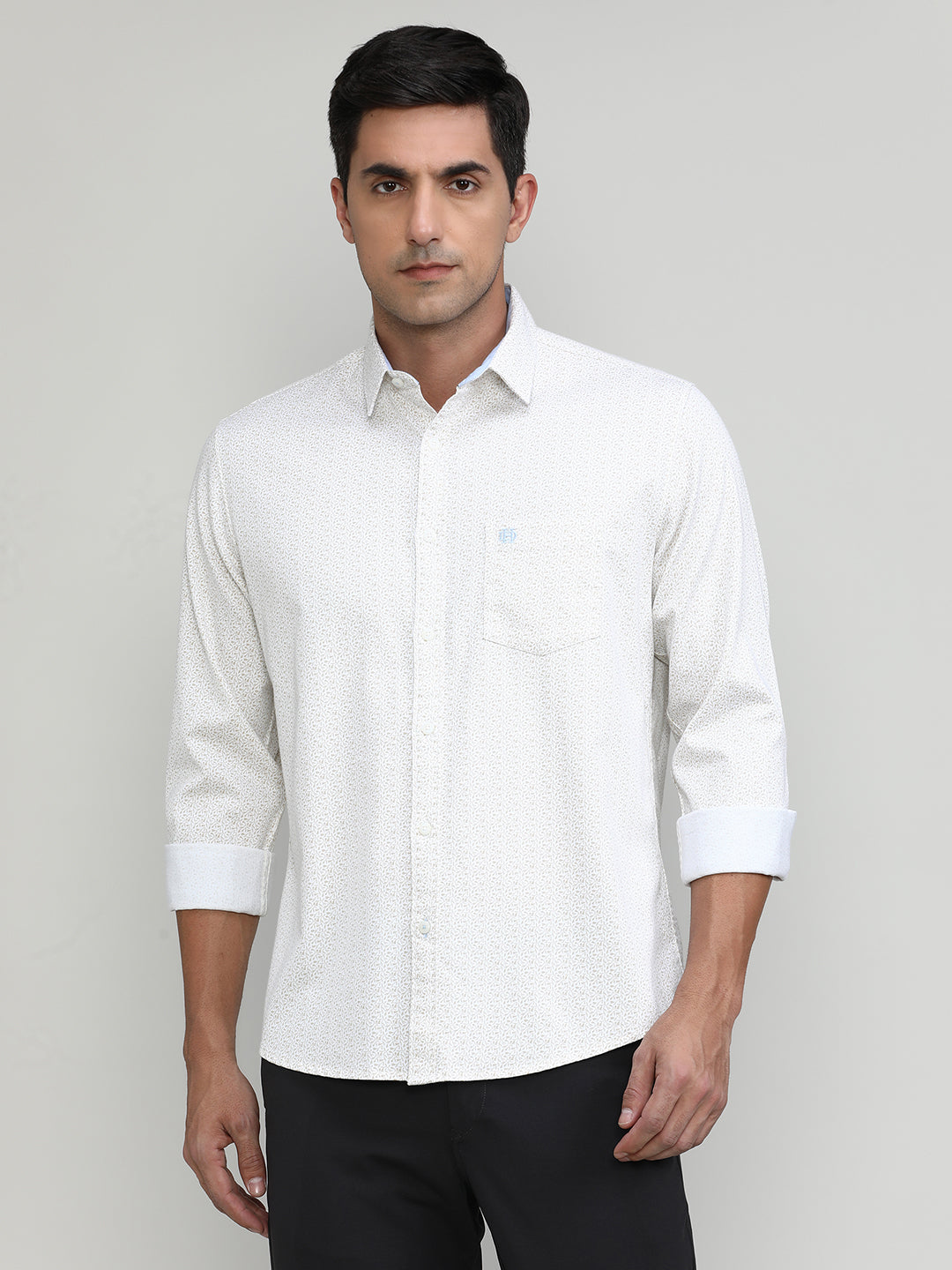 Fawn Slim Fit Premium Cotton Printed Shirt -SS25